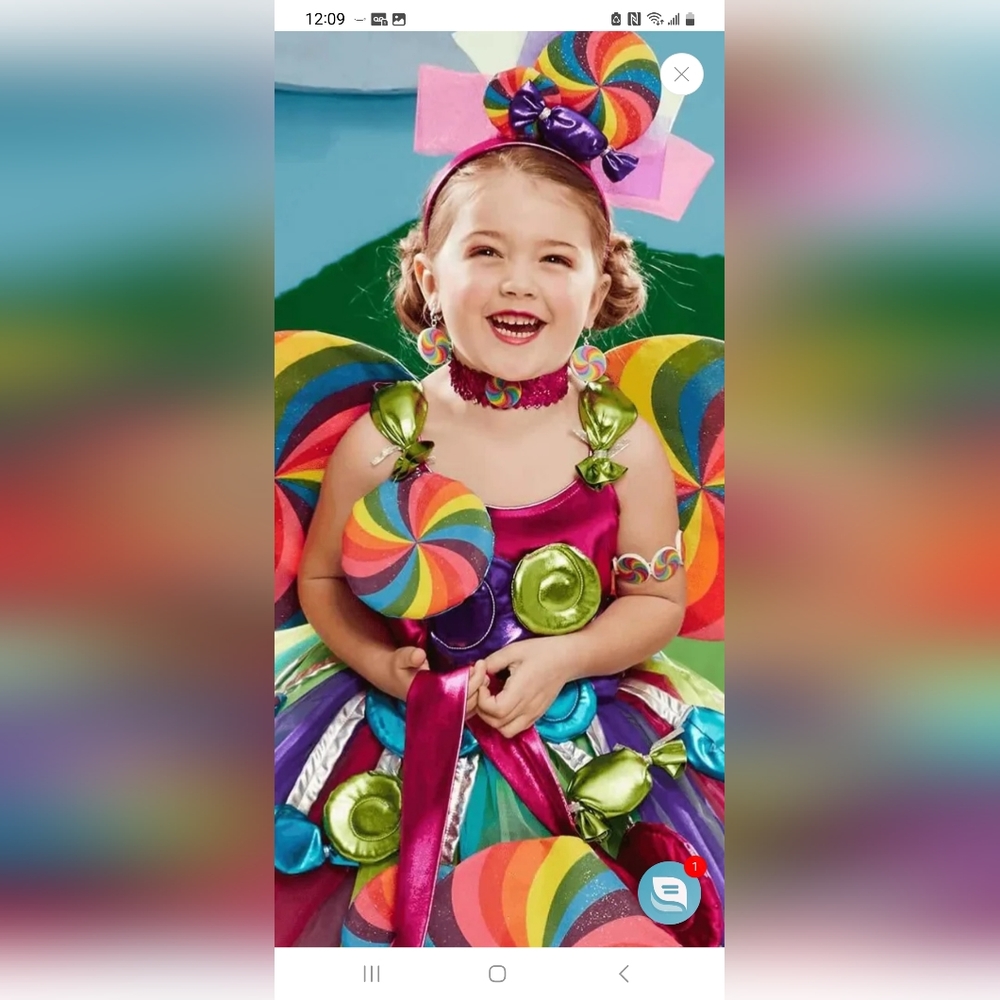 MULTI - COLORED CANDY GIRL COSTUME in size C6